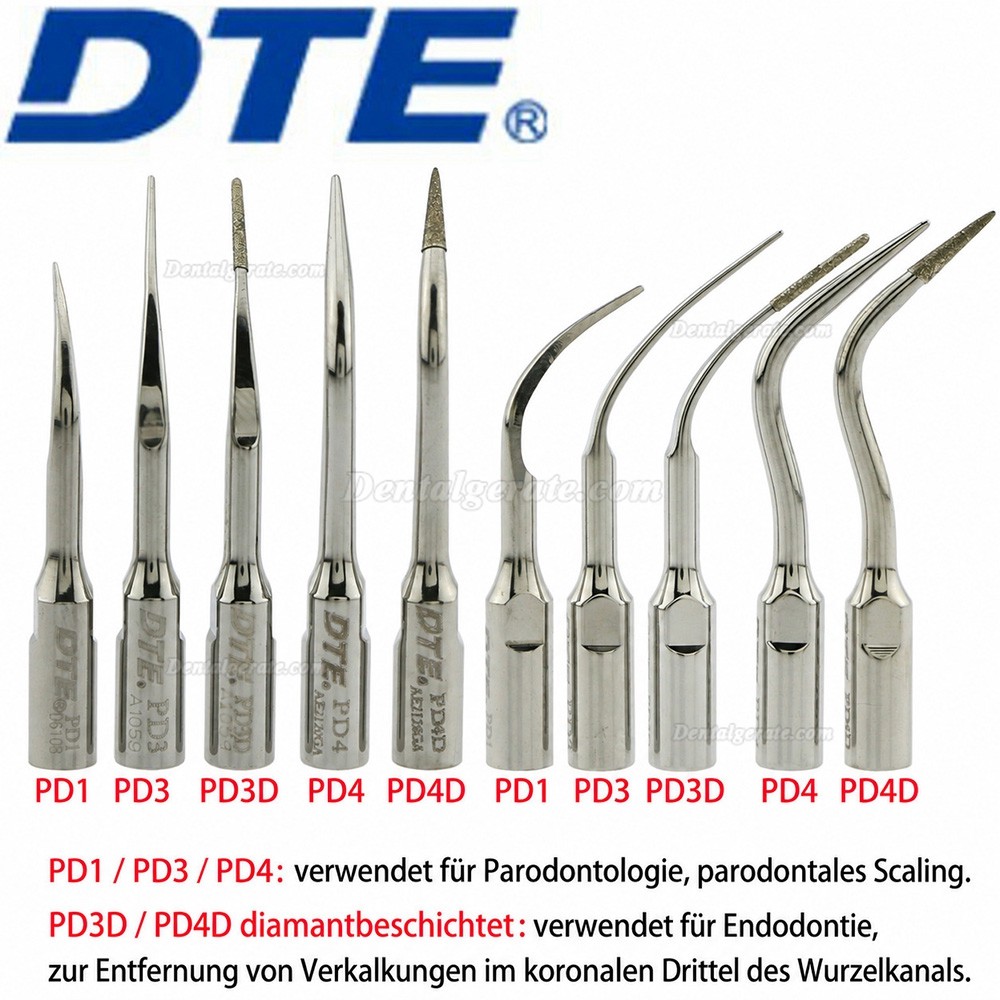 10 Stück Woodpecker DTE PD1/PD3/PD4/PD3D/PD4D UltraschallScaler Spitze Kompatibel mit Satelec NSK 10 Stück Woodpecker DTE PD1/PD3/PD4/PD3D/PD4D UltraschallScaler Spitze Kompatibel mit Satelec NSK